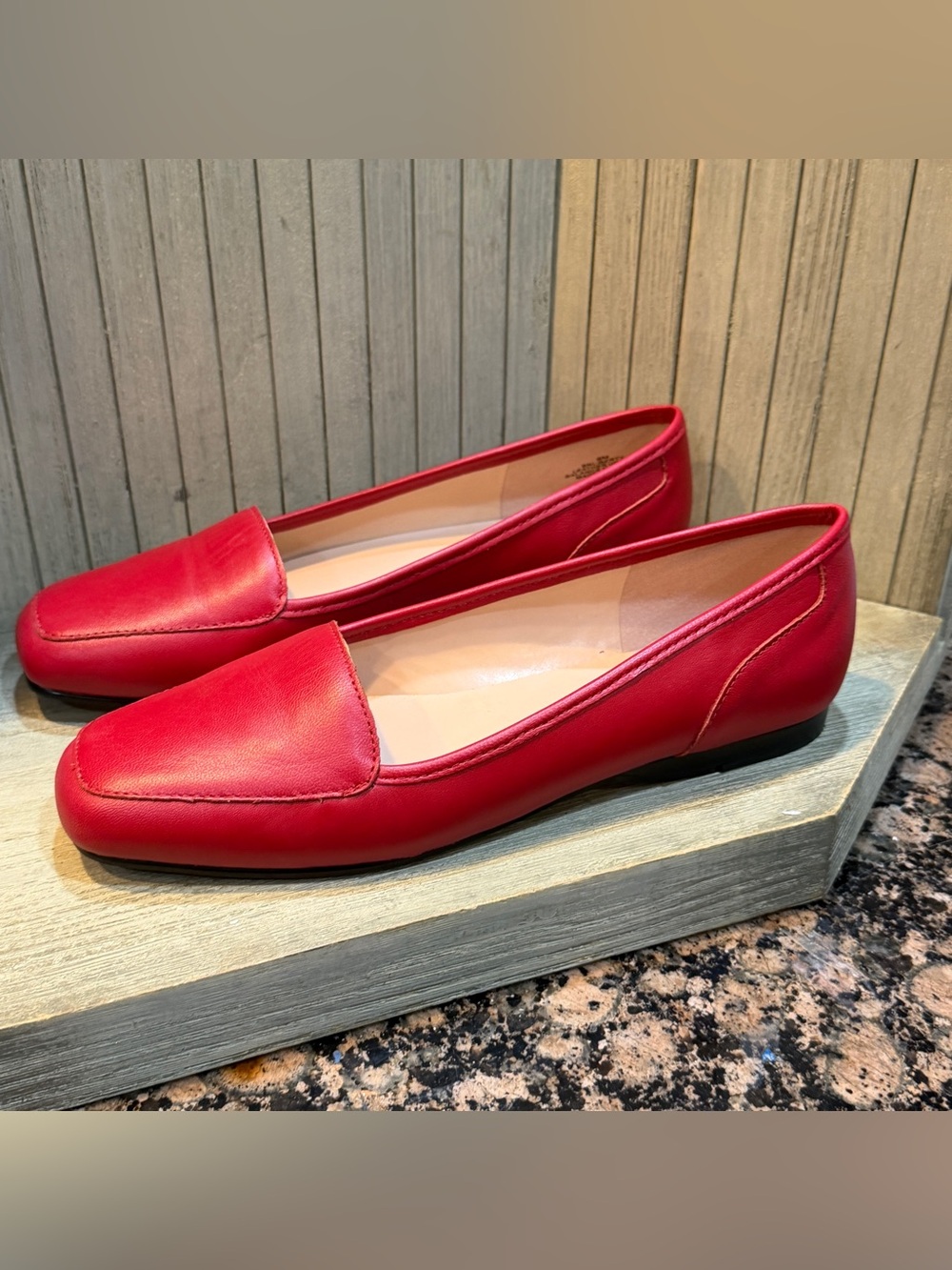 Bandolino Flawless Red Leather Slip-On Loafers 9M